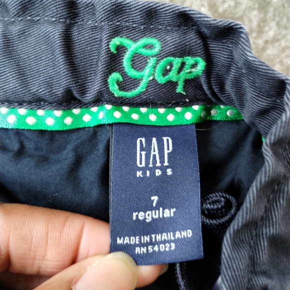 Girls GAP Kids Size 7 Reg Solid Navy Blue Pleated Skirt Adjustable Waist Cotton - Picture 4 of 9